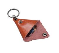 EPIGEIST Pochette Cuir pour Médiators De Guitare De Transport Triangle avec Porte-clés Accessoire Pratique pour Guitare Électrique Et Acoustique Orange