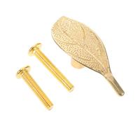 EPIGEIST Poignée de Tiroir en Laiton Massif Non Verni Forme Feuille, Bouton de Meuble Rustique Vintage, 1 Trou, Finition Dorée Originale, Cuisine, Commode, Armoire et Placard, Entretien