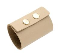 EPIGEIST Ponytail Hair Tie Cuir PU avec Bouton Métallique Accessoire de Coiffure Vintage pour Filles et Femmes Bande Élastique pour Cheveux Épais Tenue Durable et Style Mode