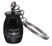 EPIGEIST Porte-Clés Urne Funéraire pour Animaux en Métal Noir Mini Urne Souvenir pour Cendres Pendentif Commémoratif Compact et Solide Décoration Porte-Clés pour Garder Mémoire de