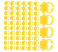 EPIGEIST Porte-colle à Faux Cils Jaune en Plastique, 250pcs, Design Hexagonal Nid D'abeille 7 Compartiments, Léger et Application Précise pour Séances D'extension de Cils