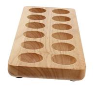 EPIGEIST Porte-œufs En Bois Caoutchouc, Double Rangée 12 Cases, Support De Rangement Pour Œufs, Étagère à Œufs Pratique Cuisine Et Maison, Base Stable Et Élégante