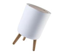 EPIGEIST Poubelle à Pression avec Couvercle Blanc Imitation Capacité Poubelle Pratique pour Cuisine Salle de Bain et Bureau