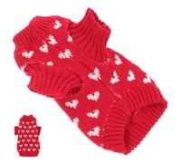 EPIGEIST Pull pour Chien Petite Taille Motif CœUr Col Rond Pull-Over Tricoté en Acrylique VêTements Chauds pour Chiots Et Animaux D’IntéRieur Saint-Valentin