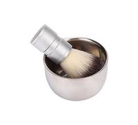 EPIGEIST Rasage Homme Brosse à Barbe Nylon Bol Inox Antidérapant Usage Maison Salon
