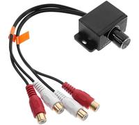EPIGEIST Régulateur de Volume Audio Rca pour Amplificateur Voiture et Moto Bouton de Basse Compact avec Entrées et Sorties Double Rca Contrôleur de Niveau Compatible Audio Home Cinéma