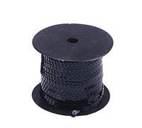 EPIGEIST Ruban à Paillettes Plates Noir 6 Mm 100 Yards en Pvc Élastique pour Couture et Décoration Mariage pour Accessoires et Broderie Créative