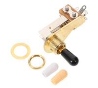 EPIGEIST Sélecteur à Bascule 3 Positions pour Guitare Électrique Levier en L Doré, 3 Capuchons de Rechange Inclus, Interrupteur de Micro Précis et Solide, Accessoire de Réparation et