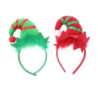 EPIGEIST Serrage-tête De Noël Rouge Et Vert, Lot De 2, Taille Unique, Cornes Décoratives, Accessoires Pour Cheveux Pour Filles Et Femmes, Fête De Noël Et Carnaval