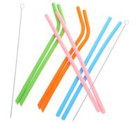 EPIGEIST Set de Pailles Réutilisables Silicone avec Brosse de Nettoyage Pailles et Courbées pour Boissons Froides et Chaudes Écologiques et Adaptées à Types de Gobelets