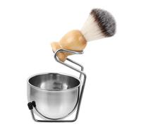 EPIGEIST Set de Rasage Homme avec Bol à Inox et Support Brosse Barbe Kit Rasage Doux et Portable pour Peau Exfoliée et Confortable