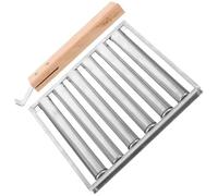 EPIGEIST Support à Saucisses Barbecue Extérieur en Acier Inoxydable Rouleau, Manche en Bois Extra Long, Grille Roulante pour Cuisson Multiple, Camping et Jardin - Outil Barbecue Portable