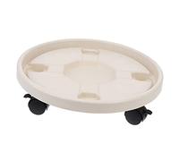 EPIGEIST Support de Pot de Fleurs Épais avec roulettes Plateau Rond Plastique Résistant Réservoir Eau Intégré Mobile pour Intérieur et Extérieur Blanc