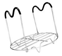 EPIGEIST Support Vapeur Portable 304 Inox Poignée Silicone Anti-brûlure 19x16,5 Cm Grille Vapeur Cuisine Multifonction Domestique Résistante et Pratique