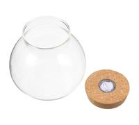 EPIGEIST Terrarium en Verre Rond 15 CM avec Couvercle en Liège Bocal Hydroponique pour Plantes Station de Culture DIY avec Éclairage Intégré Jardinière de Table Décorative pour Maison