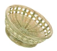 EPIGEIST Tissé Rond Petit Corbeille Multifonction pour Desserts Rangement Drainant pour et Snacks sur Table