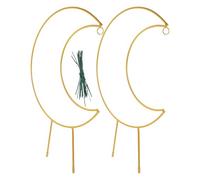 EPIGEIST Treillis de Jardin en Métal Forme Lune 40 X 20 Cm Support pour Plantes Grimpantes 20 Attaches Vertes Résistantes pour Intérieur et Extérieur, Tuteur Solide pour Style Aléatoire