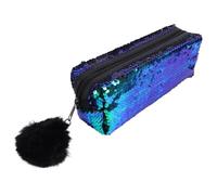 EPIGEIST Trousse à Crayons Sirène Paillettes Noire et Verte, Pochette Multifonctionnelle Fermeture Éclair Coulissante, Format Moyen pour Rangement Scolaire