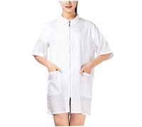 EPIGEIST Uniforme De Coiffeur Imperméable Salopette De Technicien De Beauté Vêtements De Teinture Capillaire Blanc Xl Facile à Nettoyer Sécher Rapidement
