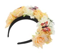 EPIGEIST Vintage Day Of The Dead Headband For Women Lightweight Floral Butterfly Crown For Halloween Party And Mexican Cosplay Comfortable Ethnic Festival Accessory