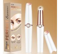 Épilateur à sourcils, épilation améliorée et sans douleur pour homme et femme, tondeuse personnelle pour lèvres supérieures, nez, sourcils, bras, jambes (blanc perle)