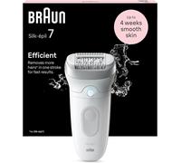 Braun Silk-épil 7, Épilateur Avec Tête Large Pour Épilation Facile, Étanche, Peau Douce Longue Durée, 7-011, Blanc/Argent