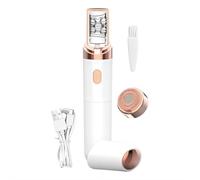 Épilateur de visage pour femme - Épilateur facial indolore 2 en 1 pour sourcils, lèvres, menton, rasoir électrique imperméable et exfoliant pour femme, bikini, bras, aisselles (blanc)