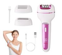 Épilateur Électrique 3 en 1 pour Femmes, Épilation Rasage et Râpe Pieds, Sans Douleur Résultats Durables Peau Lisse, Appareil Corps pour Jambes Aisselles Maillot et Soin Pieds à Domicile