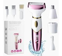 Epilateur Electrique 4 En 1 Pour Femme, Rasoir Electrique Femme, Rasoir Pour Le Corps, Jambes, Poils Pubiens Et Le Visage, Rechargeable Et Etanche Ipx7, Portable, Humide Et Sec, Rose[Z2293]