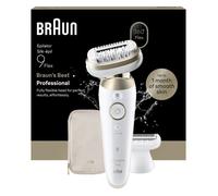 Braun Épilateur électrique Silk-épil SES9-030 – tête flexible 360° 2 modes 50 min Étanche Blanc/Or