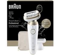 Braun Épilateur électrique Silk-épil SES9-030 – tête flexible 360° 2 modes 50 min Étanche Blanc/Or