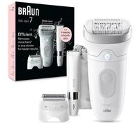 Braun épilateur Silk-épil 7 – tête de rasoir, sabot tondeuse & mini-rasoir corps – blanc/argent G