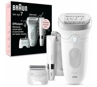 Braun épilateur silk-épil 7 - avec tête de rasoir pour femmes, sabot tondeuse et mini-rasoir pour le corps - blanc/argent Grey/Silver G