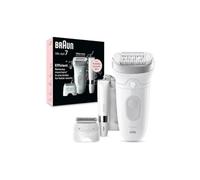 Braun épilateur Silk-épil 7 – tête de rasoir, sabot tondeuse & mini-rasoir corps – blanc/argent G