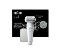 Braun Épilateur Silk-épil 9 9-011 – Tête pivotante, Précision, Étanche, Blanc/Argent