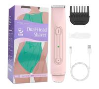 Épilateur Électrique pour Femmes, Rasoir pour Épilation Intime Étanche, Appareil Portable Rechargeable Double Tête d'Épilation pour Zone Intime Voyage et Domicile
