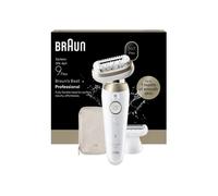 Braun Épilateur électrique Silk-épil SES9-030 – tête flexible 360° 2 modes 50 min Étanche Blanc/Or