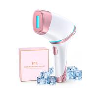Épilateur Lumière Pulsée IPL avec Système de Refroidissement par Glace, 21J Appareil D'épilation Laser Indolore avec 3 Têtes de Rechange, 5 Niveaux D'énergie, Flash Illimité pour Hommes et Femmes