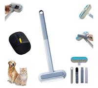 Épilateur pour poils d'animaux avec manche long multifonction, 3 en 1, pour enlever les poils de chien, brosse à vêtements, poils d'animaux, brosse à poils de chat, brosse à peluches (longue)
