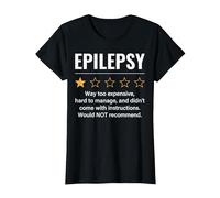 Épilepsie 1 étoile Notation drôle de Sensibilisation à l'épilepsie Épileptique T-Shirt, Femme, Noir, S