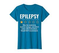 Épilepsie 1 étoile Notation drôle de Sensibilisation à l'épilepsie Épileptique T-Shirt, Femme, Saphir, XL