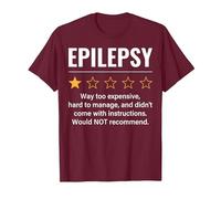 Épilepsie 1 étoile Notation drôle de Sensibilisation à l'épilepsie Épileptique T-Shirt, Homme, Marron, XXL