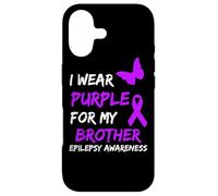 Epilepsy Awareness I Wear Purple for My Brother Ribbon Coque pour iPhone 17