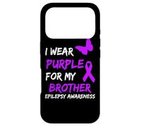 Epilepsy Awareness I Wear Purple for My Brother Ribbon Coque pour iPhone 17 Pro