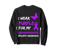 Epilepsy Awareness I Wear Purple for My Granddaughter Ribbon Sweatshirt