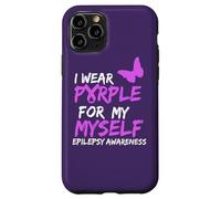 Epilepsy Awareness I Wear Purple for Myself Butterfly Ribbon Coque pour iPhone 11 Pro