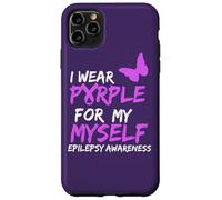 Epilepsy Awareness I Wear Purple for Myself Butterfly Ribbon Coque pour iPhone 11 Pro Max