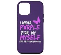 Epilepsy Awareness I Wear Purple for Myself Butterfly Ribbon Coque pour iPhone 12 Mini