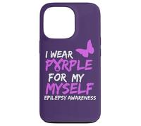 Epilepsy Awareness I Wear Purple for Myself Butterfly Ribbon Coque pour iPhone 13 Pro