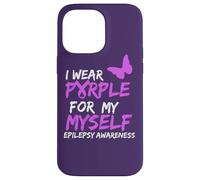 Epilepsy Awareness I Wear Purple for Myself Butterfly Ribbon Coque pour iPhone 14 Pro Max